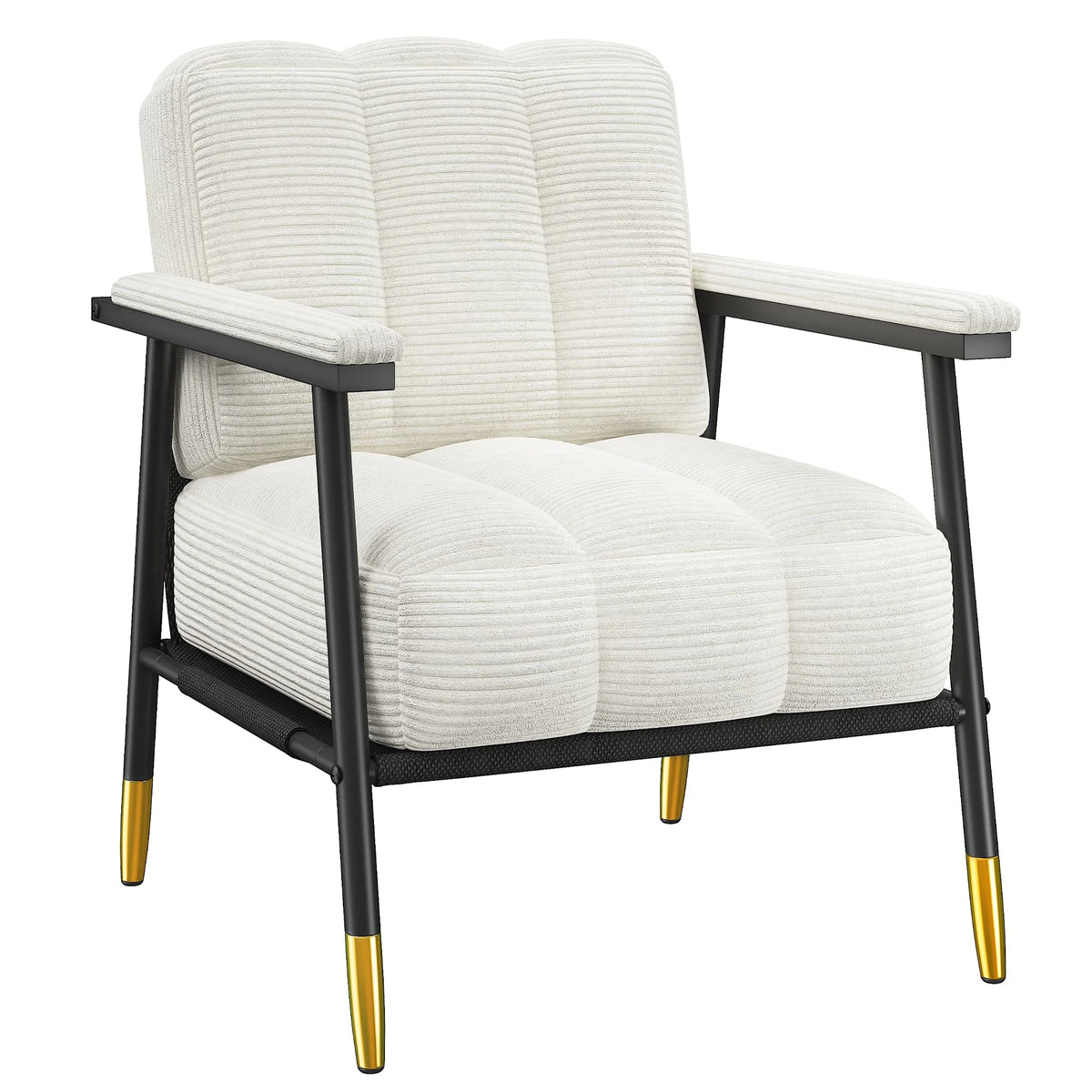 EnHomee Modern Upholstered Armchair With Metal Frame