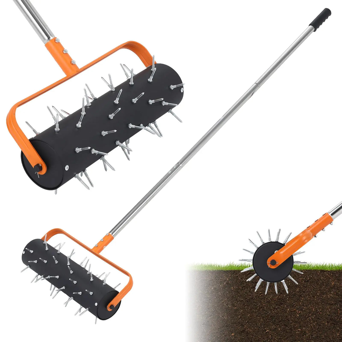 HiMISS Heavy Duty Spiked Lawn Aerator Roller