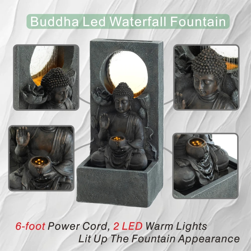 Outdoor Buddha Waterfall Fountain Zen Water Feature