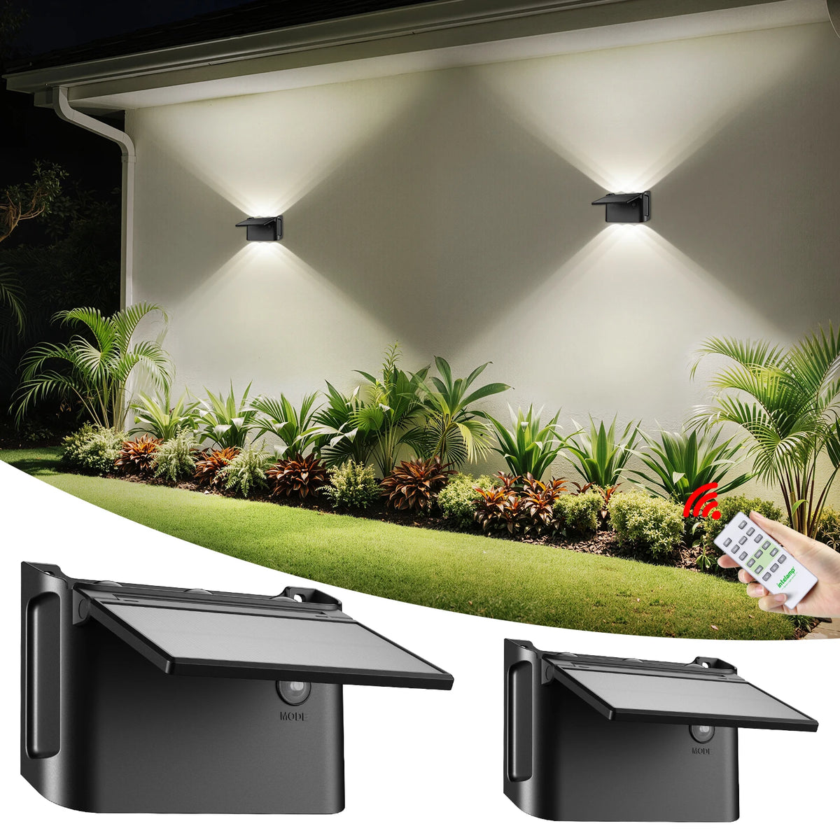 Intelamp Outdoor Solar Wall Lights Dusk To Dawn