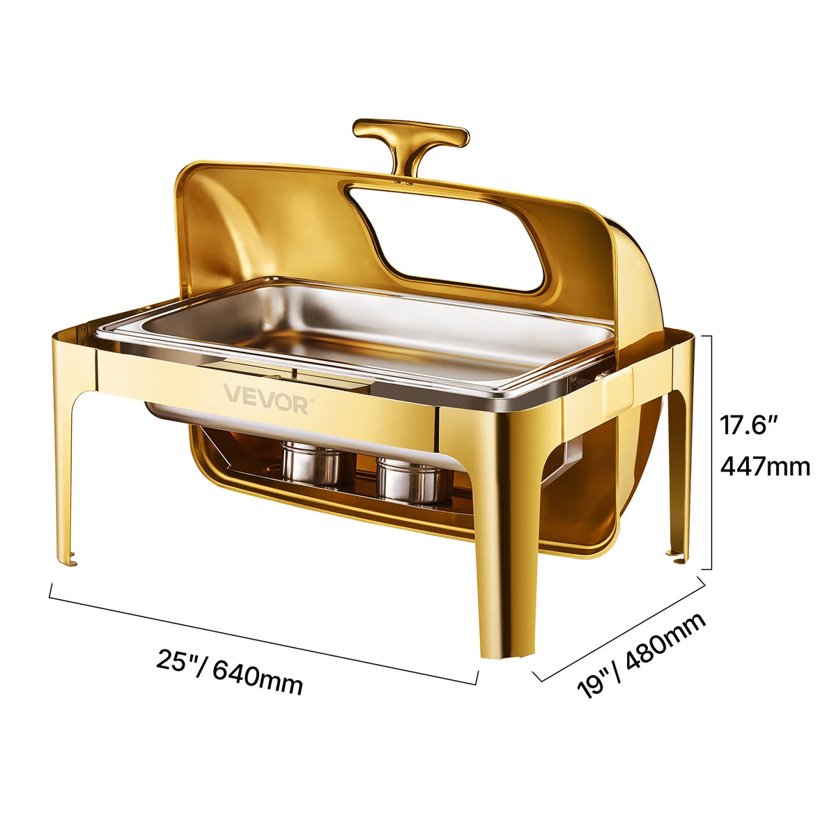 SucceBuy Stainless Steel Roll Top Chafing Dish
