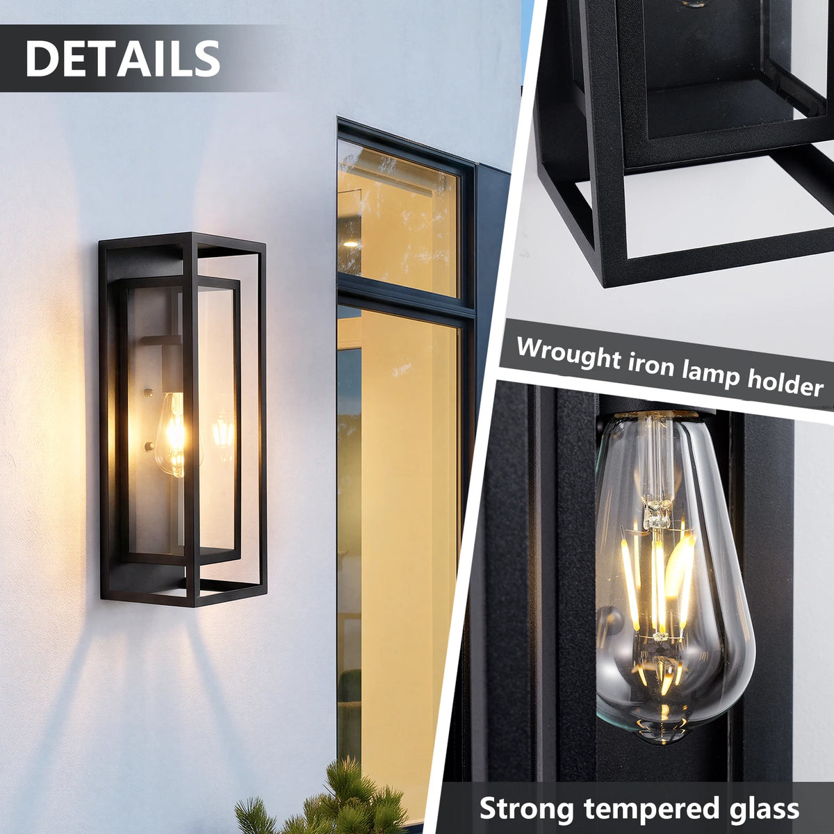 ARLGSITE Outdoor Wall Lanterns With Clear Glass