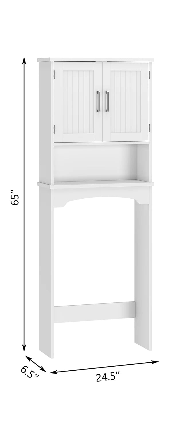HiMiss High Over Toilet Cabinet With Double Doors