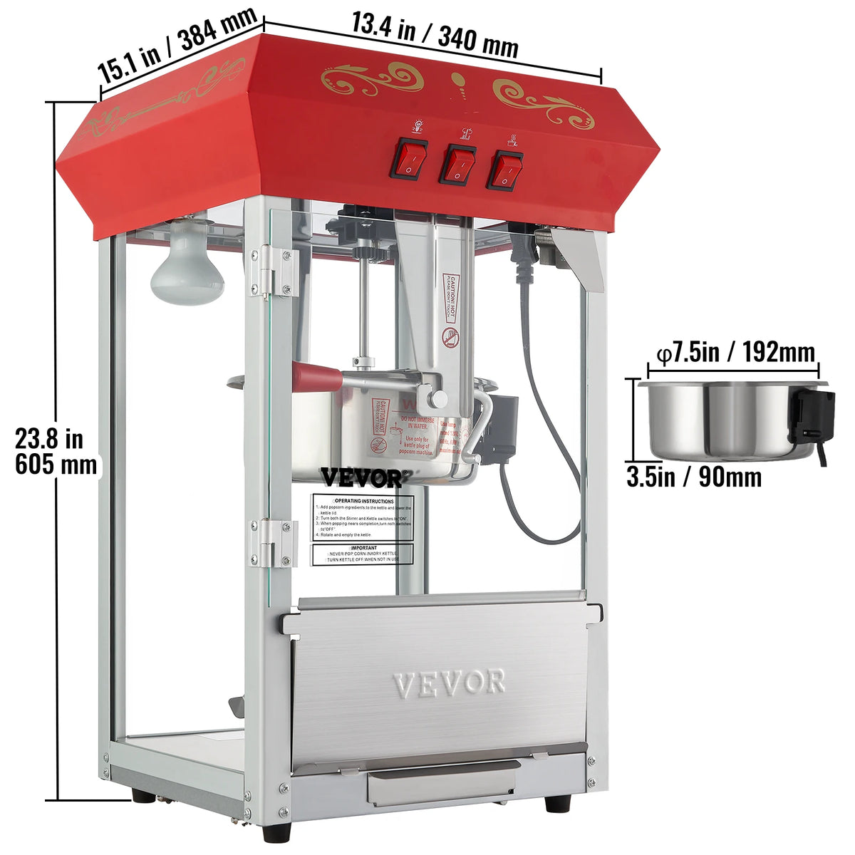 SucceBuy Commercial Electric Popcorn Maker Machine