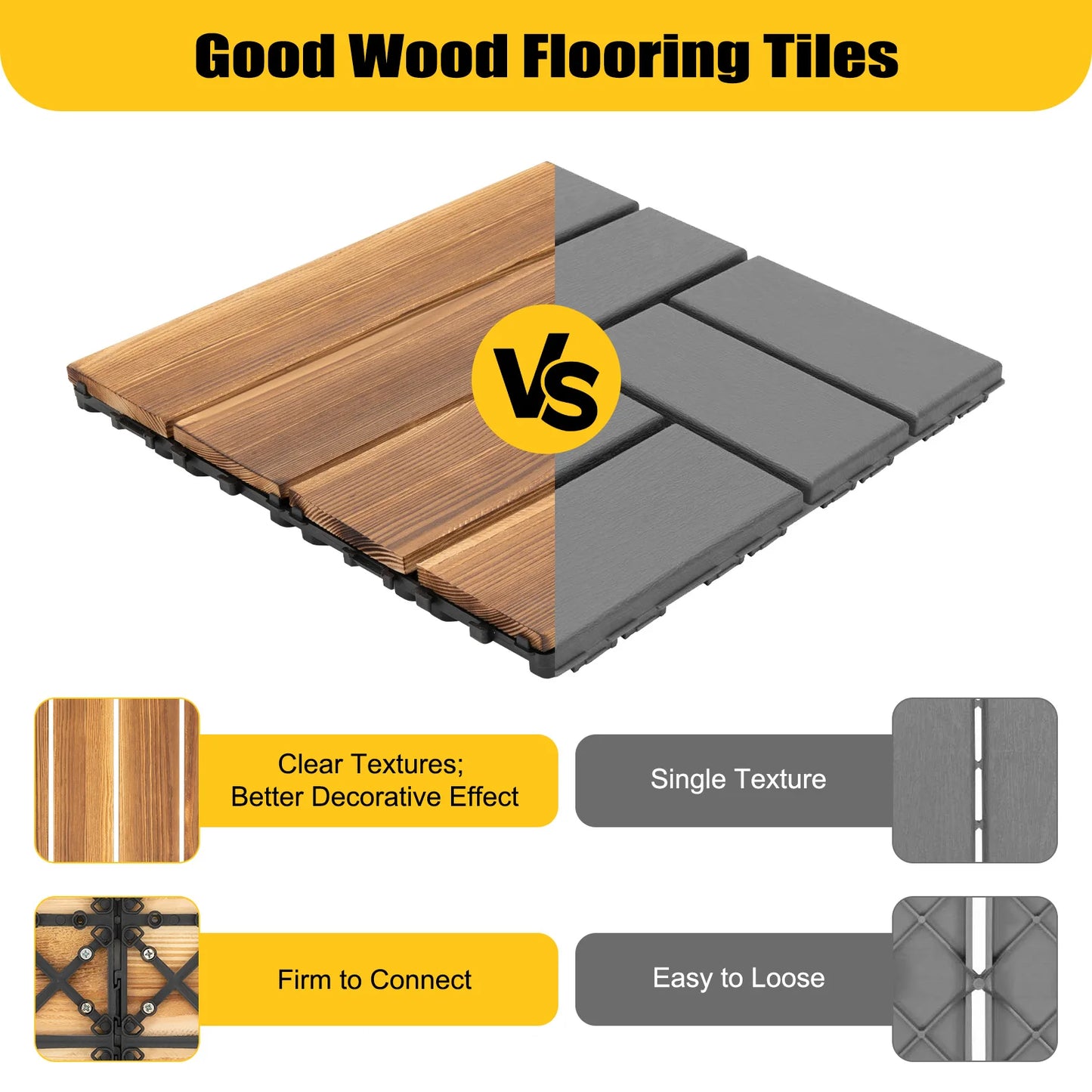 Bymaocar Camphor Pine Wood Outdoor Flooring Tiles