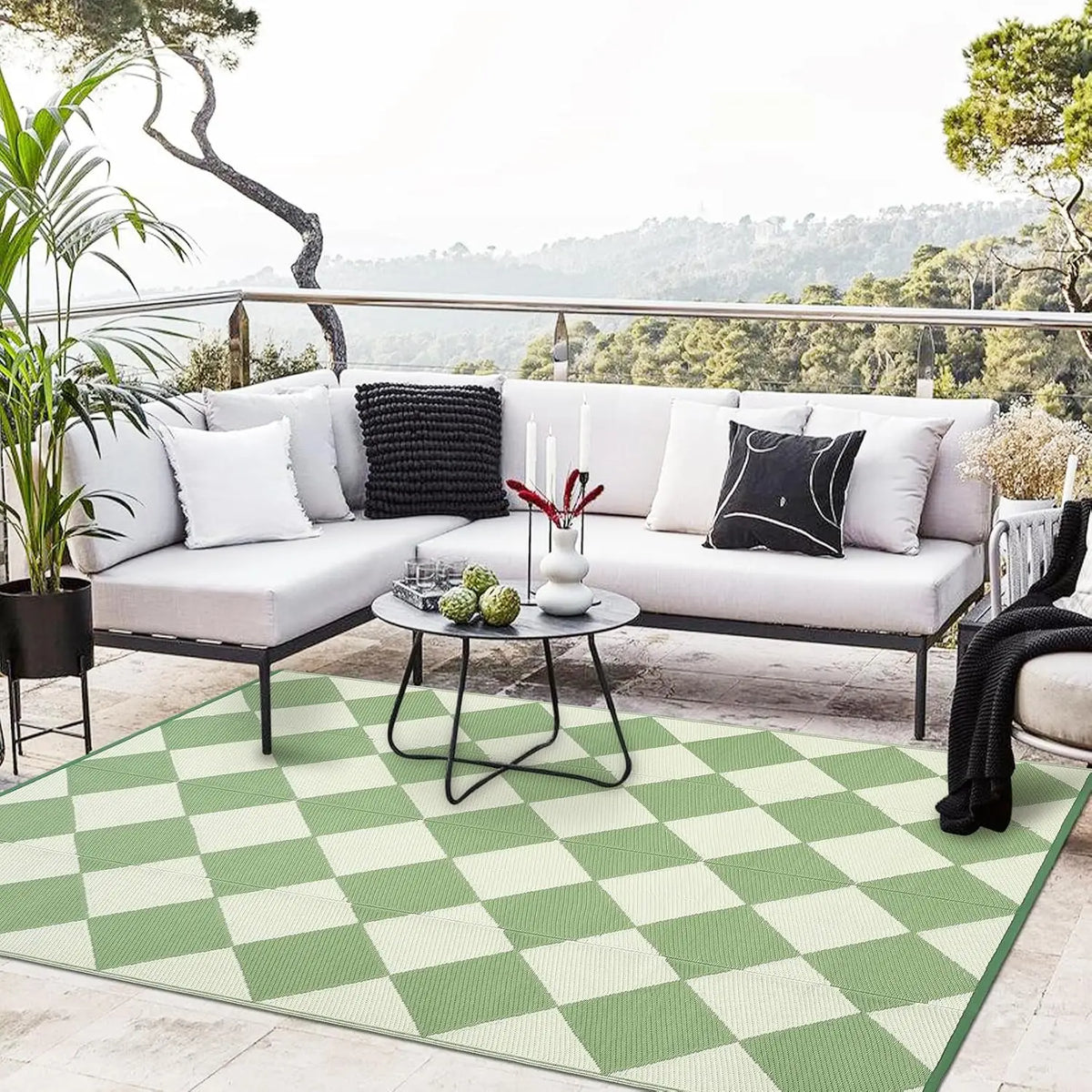 Waterproof Plaid Flocked Carpet Floor Mat