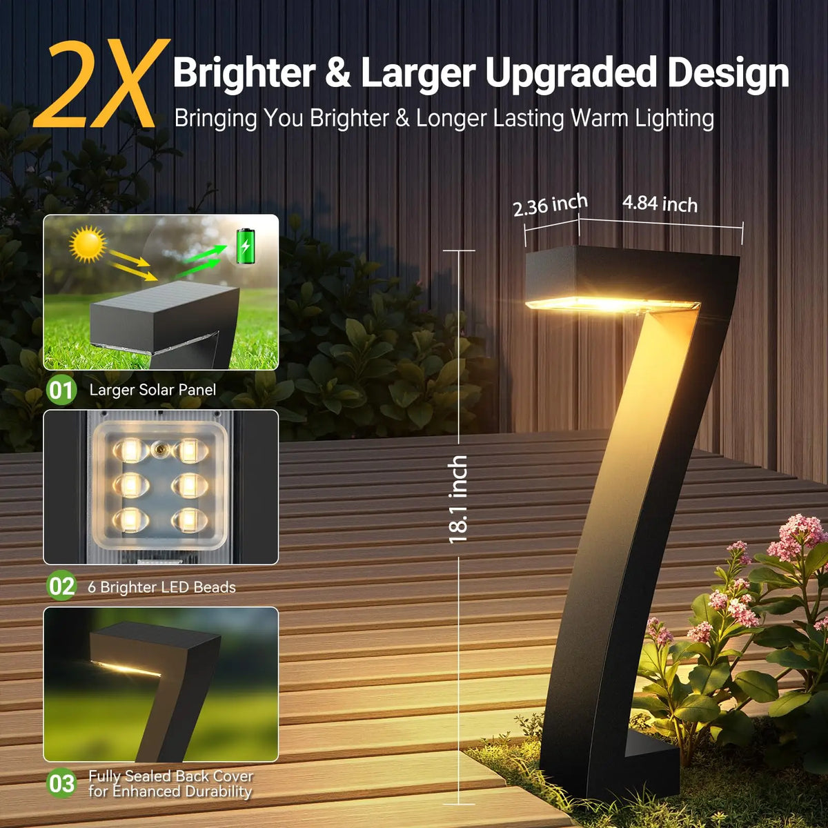 Solar LED Pathway Lights For Outdoor Garden Walkways