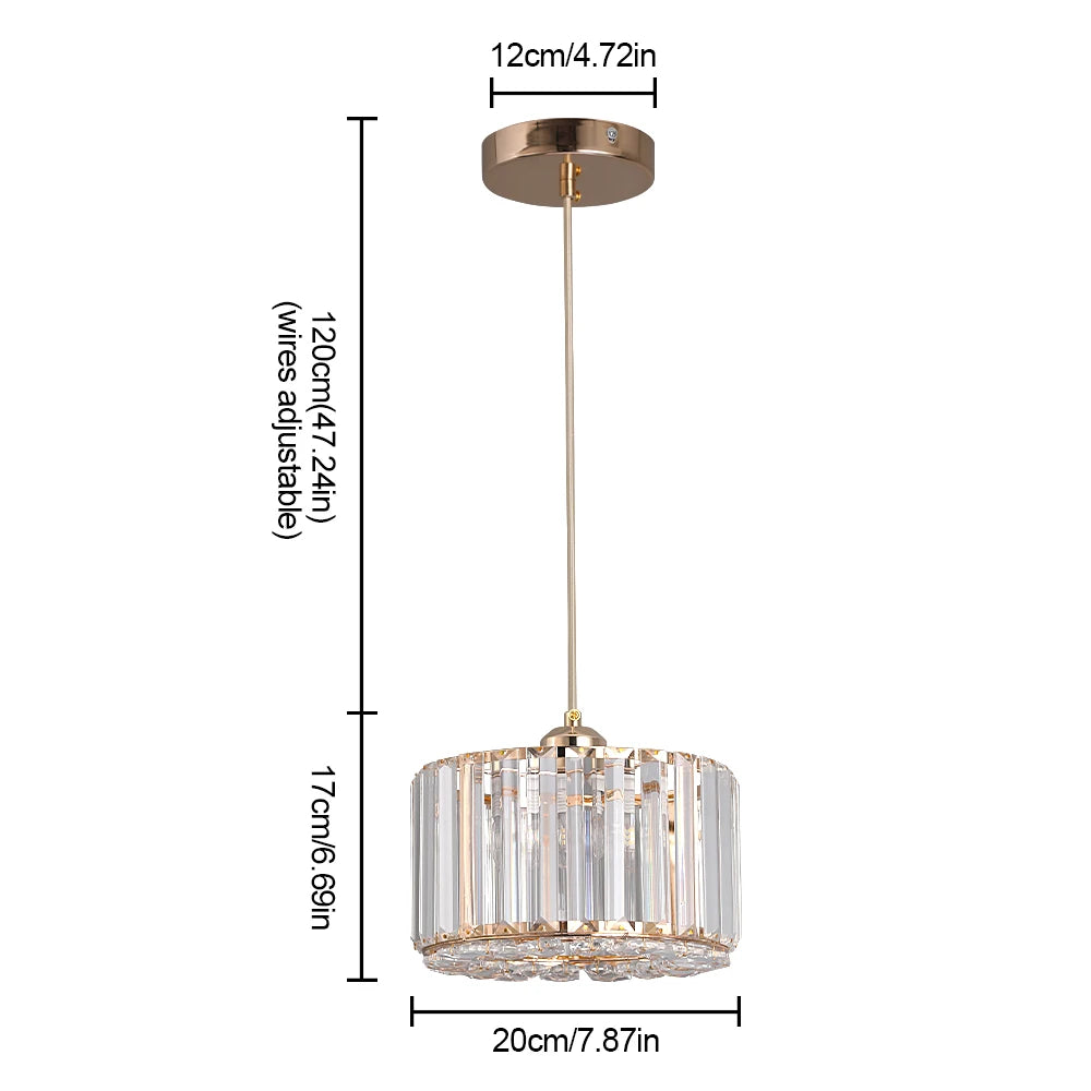 GreeLustr Modern Pendant Light Crystal Chandelier Nordic Hanging Ceiling Lamp Living Dining Room Kitchen Island Decor Fixture