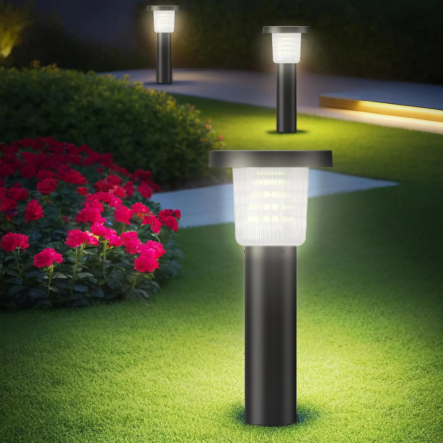 Intelamp Solar Pathway Lawn Lights For Outdoor Gardens