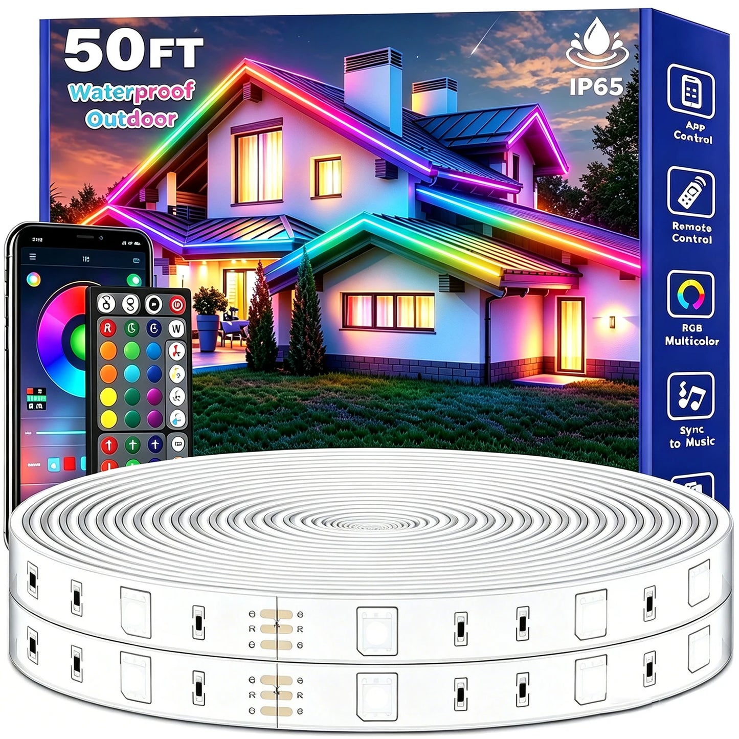AILBTON Outdoor IP65 Waterproof RGB LED Strip Lights