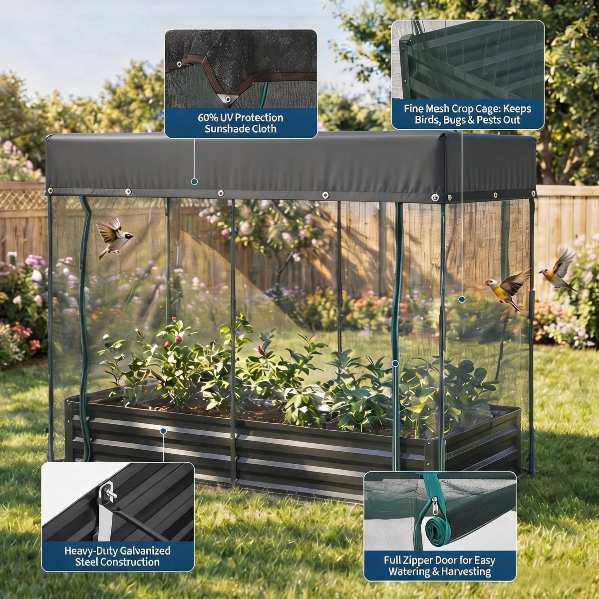 Galvanized Raised Garden Bed With Irrigation System
