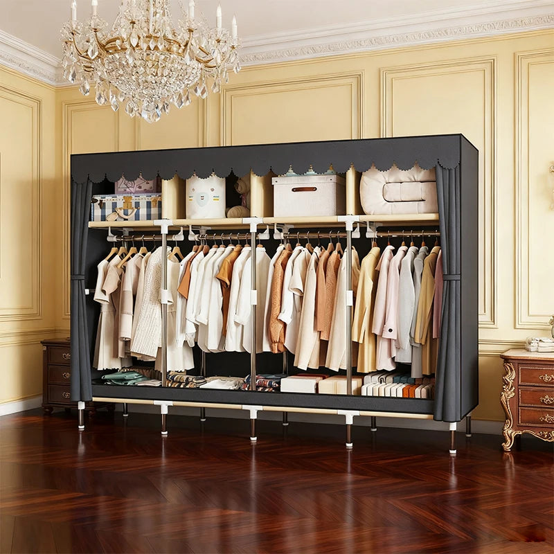 ArluKin Heavy Duty Fabric Wardrobe With Metal Frame