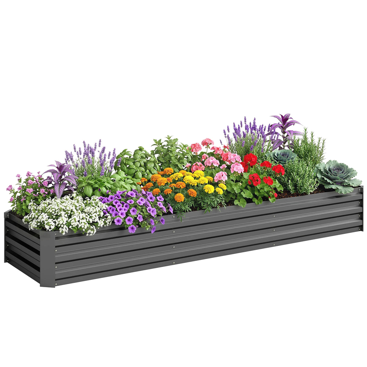 Outsunny Galvanized Raised Garden Bed Planter