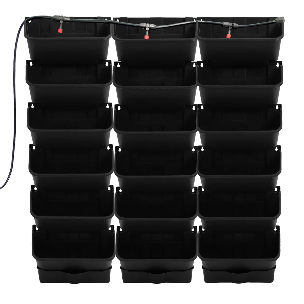 18 Pots Vertical Wall Planter Black Self-Watering Wall-Mounted Planter with Timer Indoor Outdoor Vertical Garden Kit