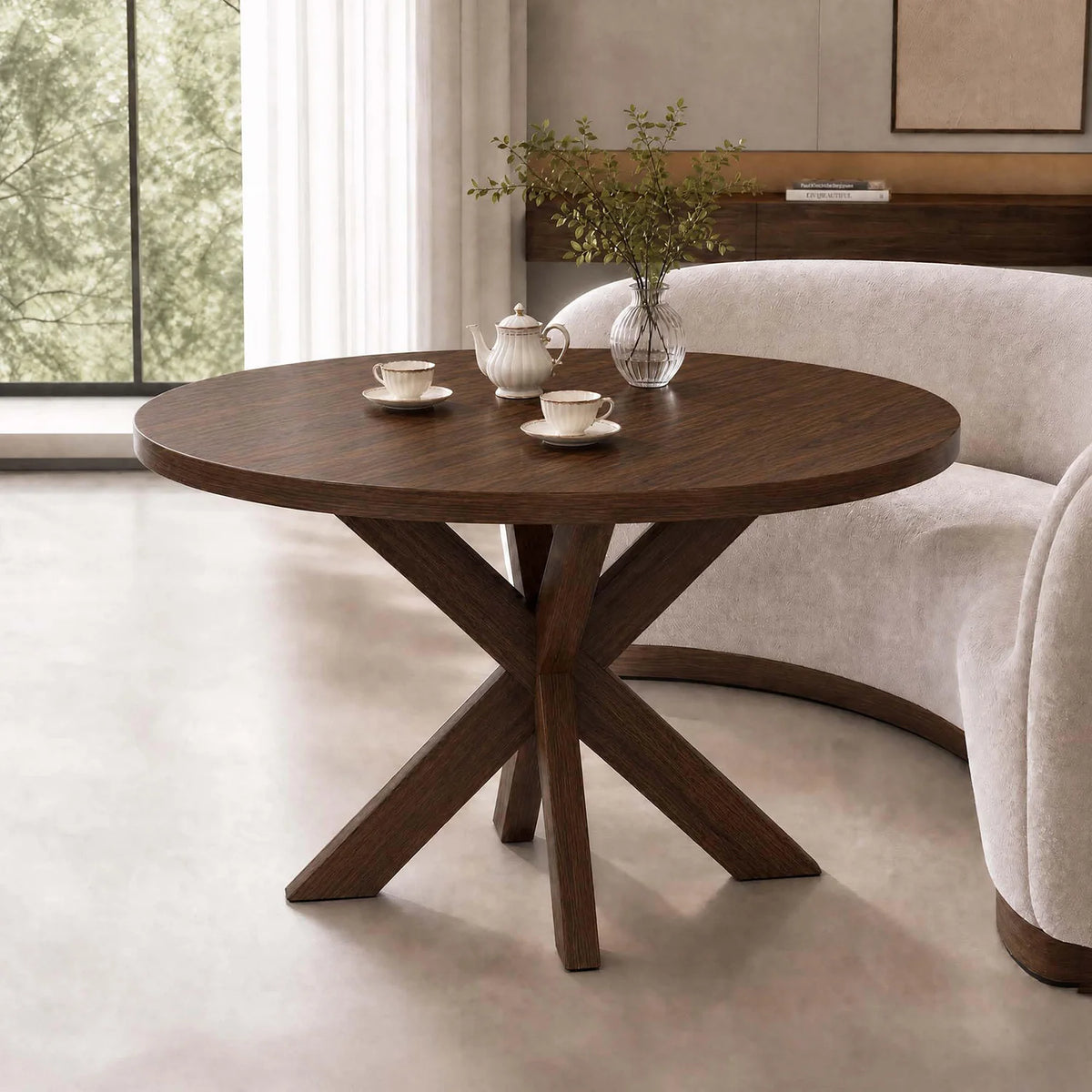 HiMISS Modern Wood Round Dining Table