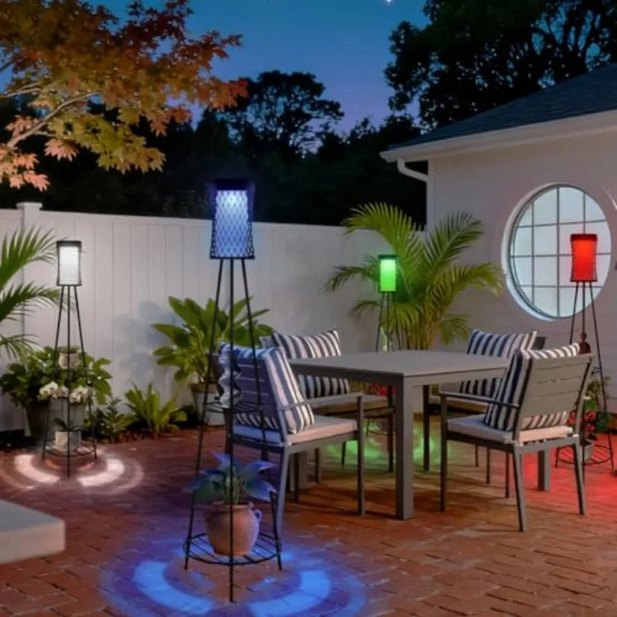 Solar Outdoor Floor Lamp With Usb Charging Port