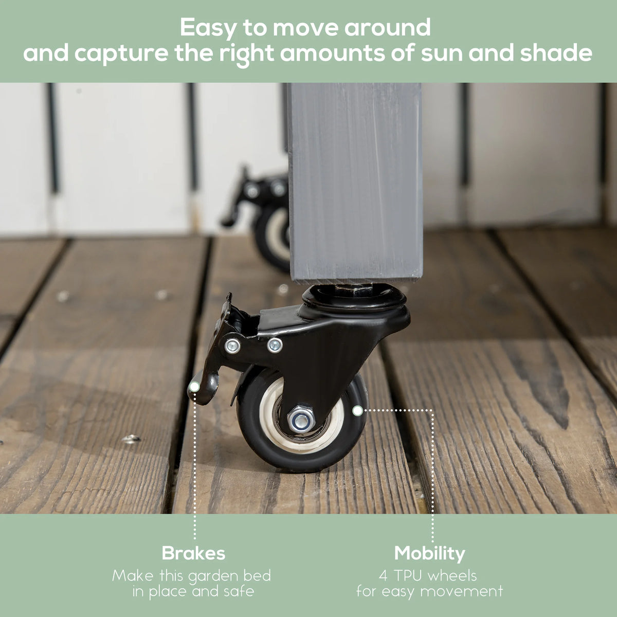 Outsunny Raised Garden Bed With Wheels And Storage