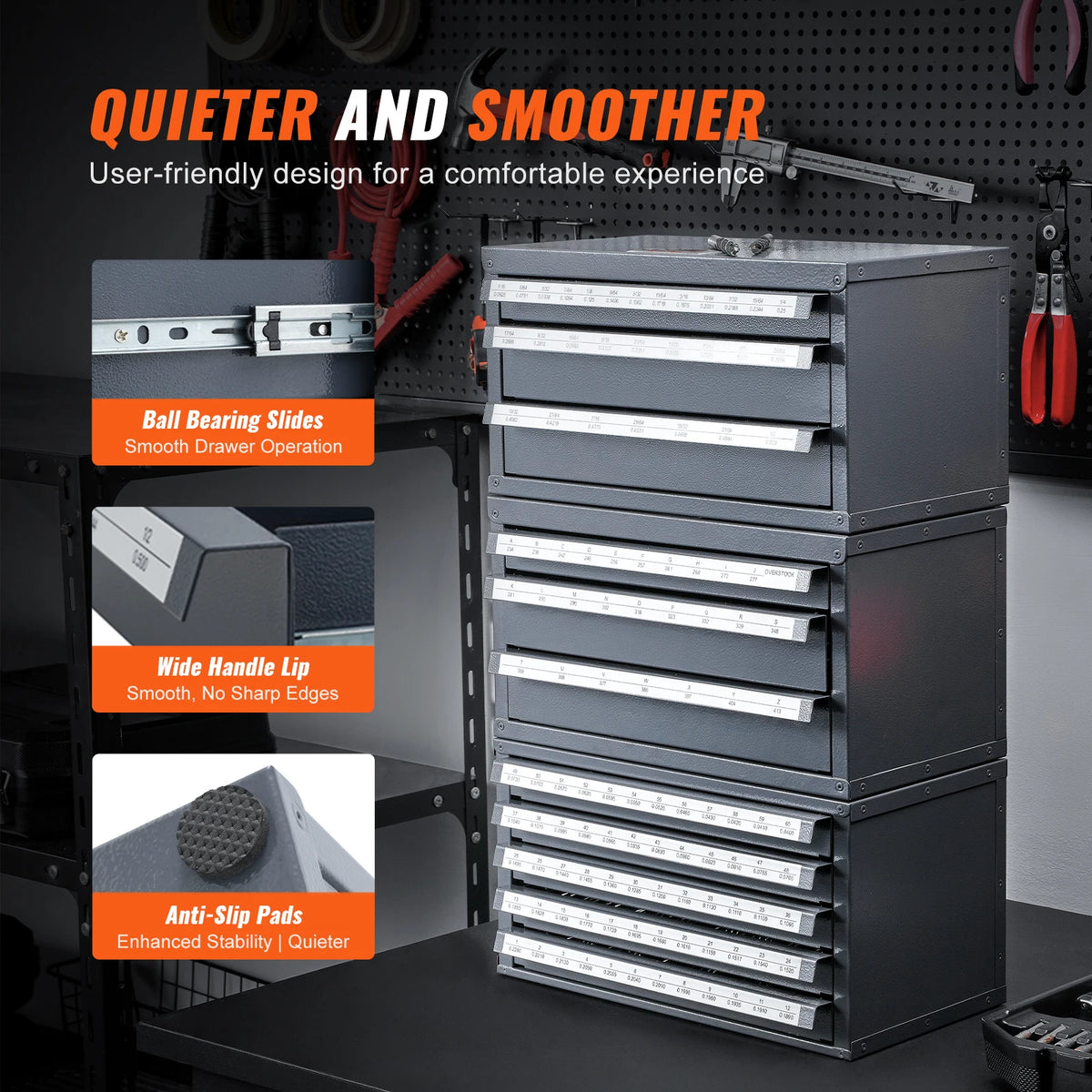 SucceBuy Steel Drill Bit Organizer Cabinet