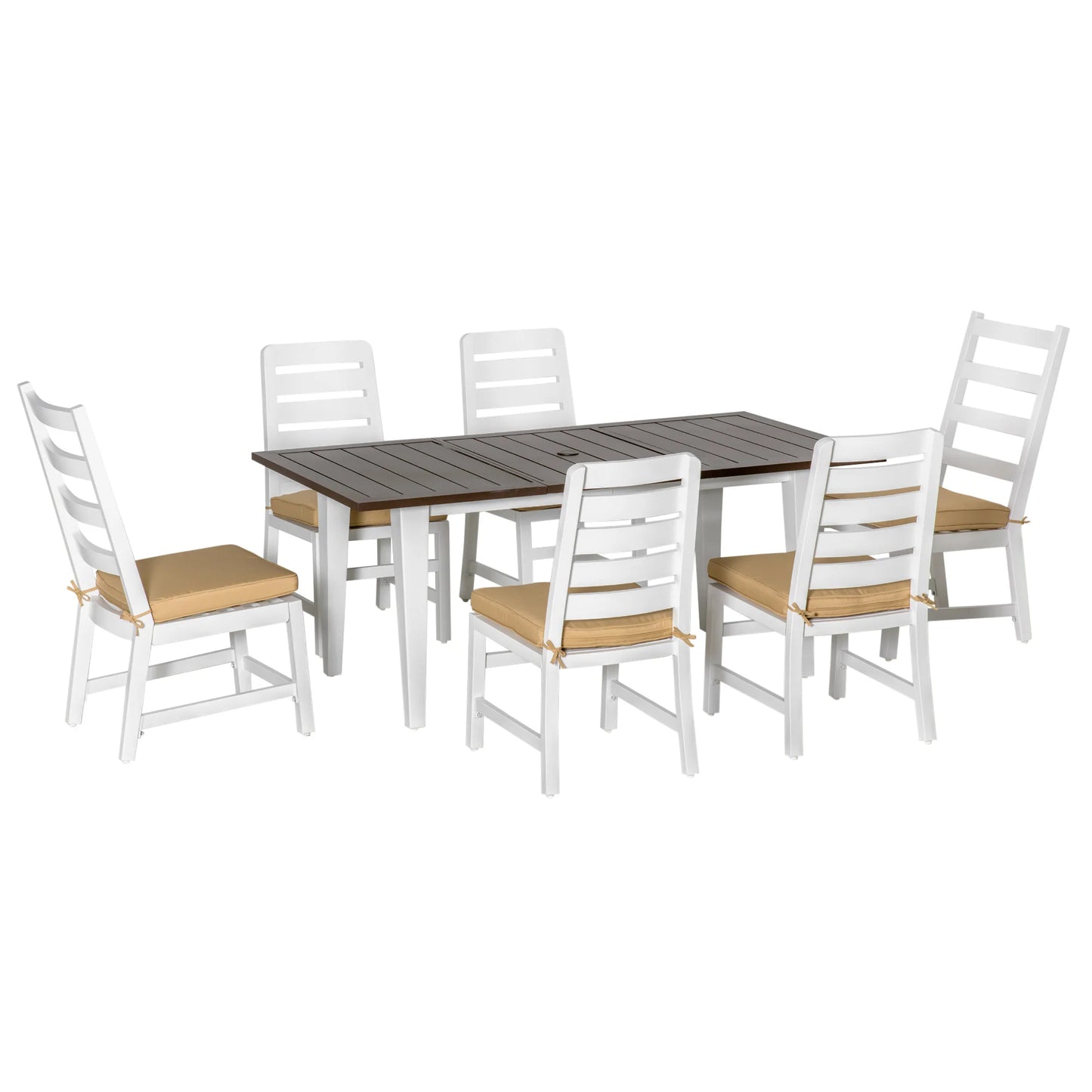 Outdoor Aluminum Dining Set With Umbrella Hole
