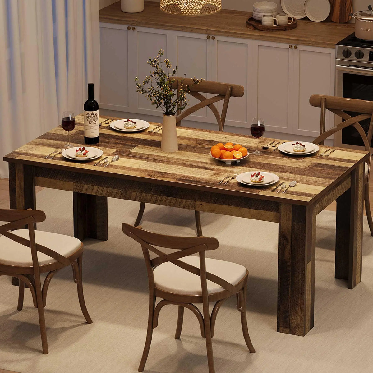 Modern Rectangular Wood Dining Table