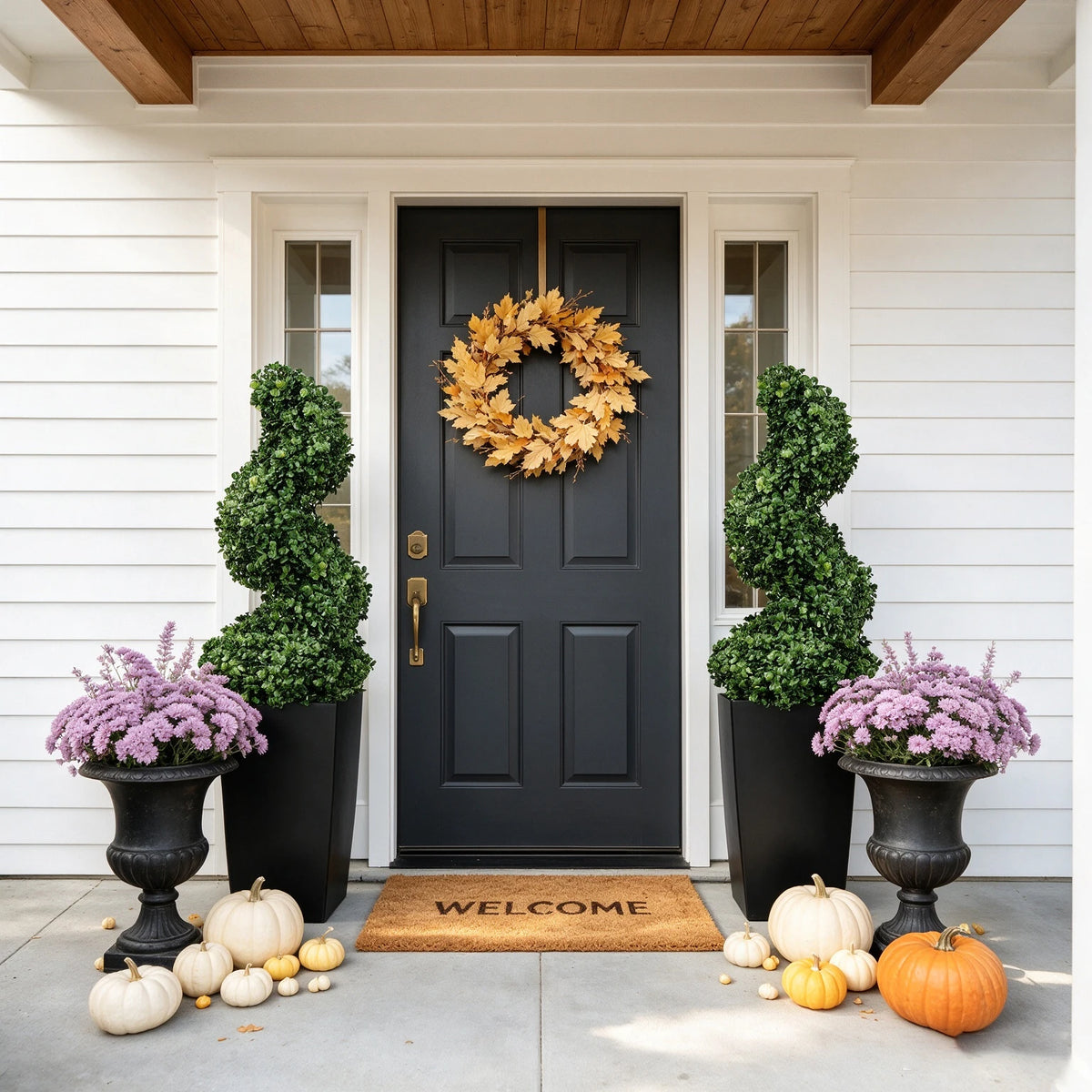 Olitree 2 Pieces Artificial Spiral Boxwood Topiary