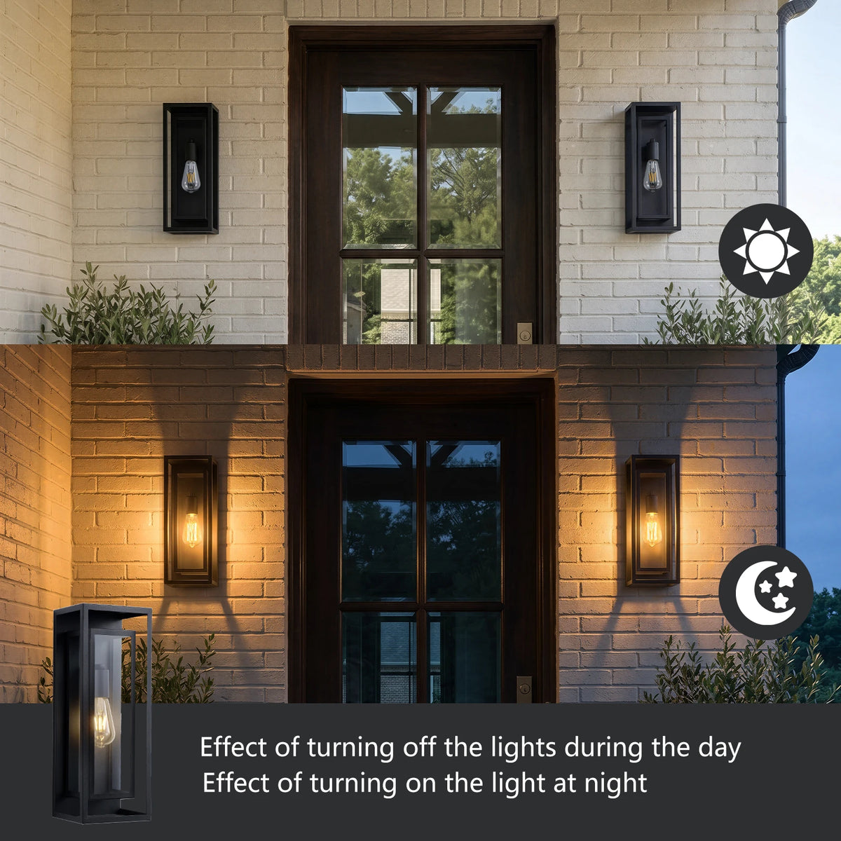ARLGSITE Outdoor Wall Lanterns With Clear Glass