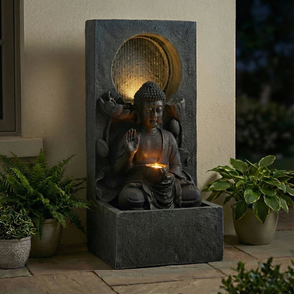 Outdoor Buddha Waterfall Fountain Zen Water Feature
