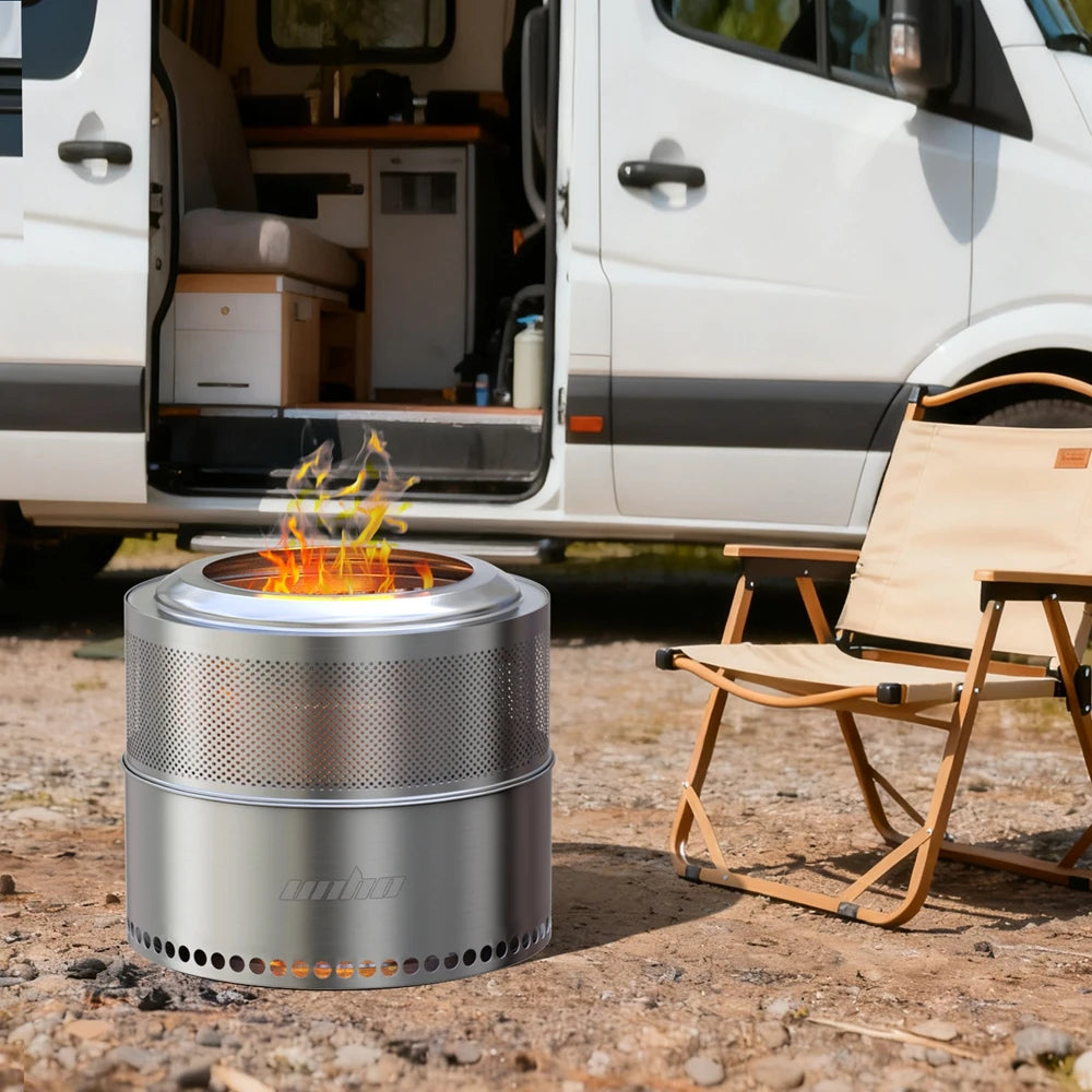 Smokeless Fire Pit Outdoor Wood Burning Portable Stove