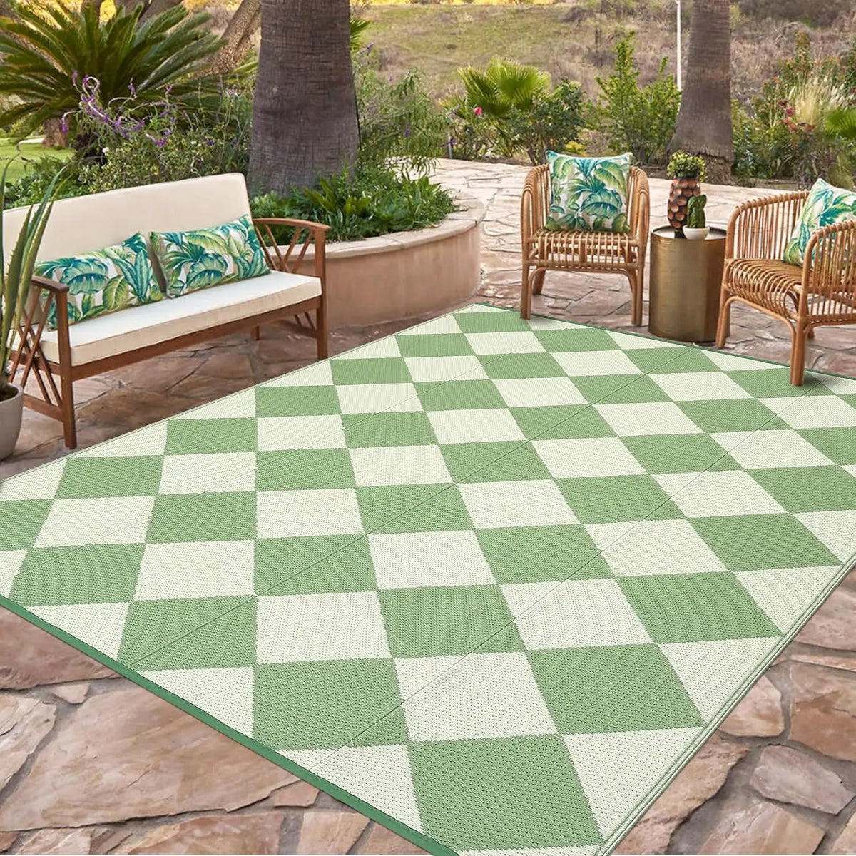 Waterproof Plaid Flocked Carpet Floor Mat