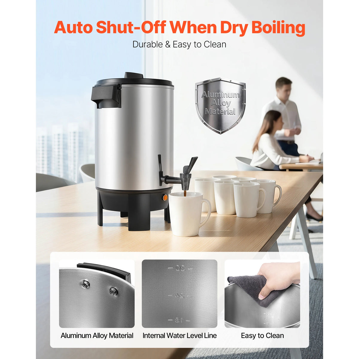 SucceBuy Commercial Coffee Urn With Dripless Faucet