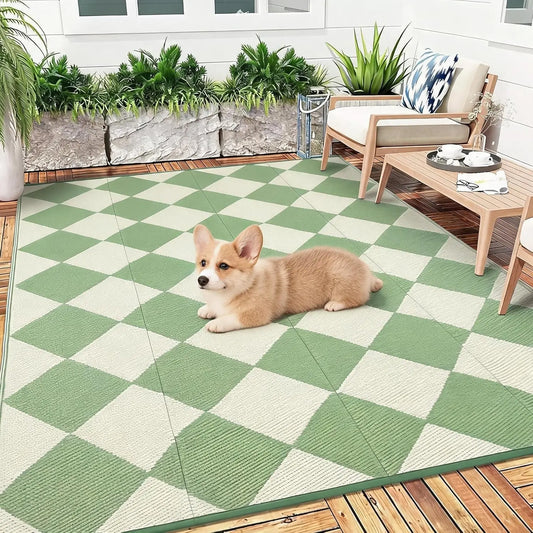 Waterproof Plaid Flocked Carpet Floor Mat