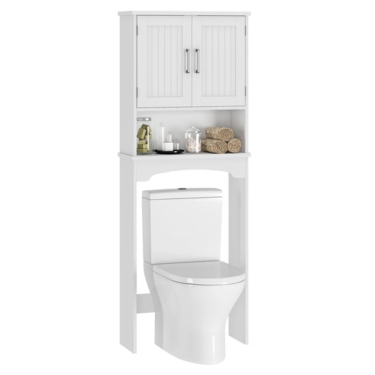 HiMiss High Over Toilet Cabinet With Double Doors