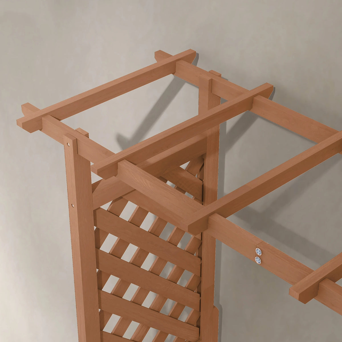 70.75inch Elevated Garden Planter with Stand, Hanging Roof, and Drainage Holes
