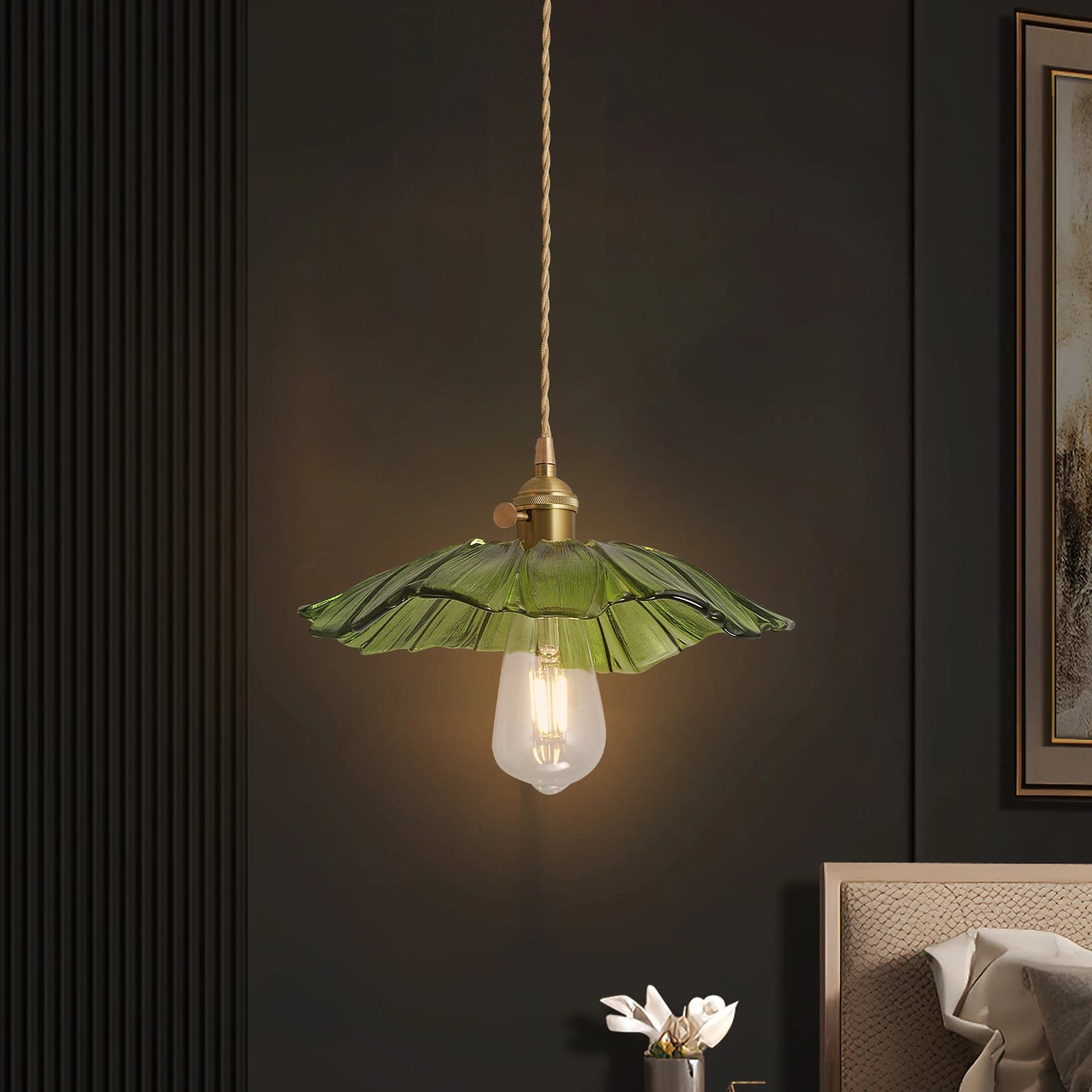 GreeLustr Modern Pendant Light Flower Glass