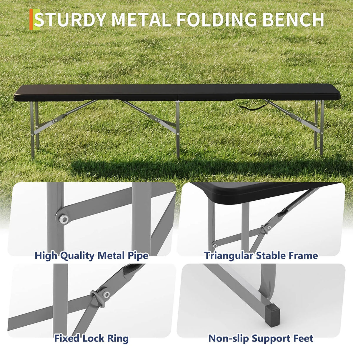 HiMISS Portable Folding Outdoor Bench