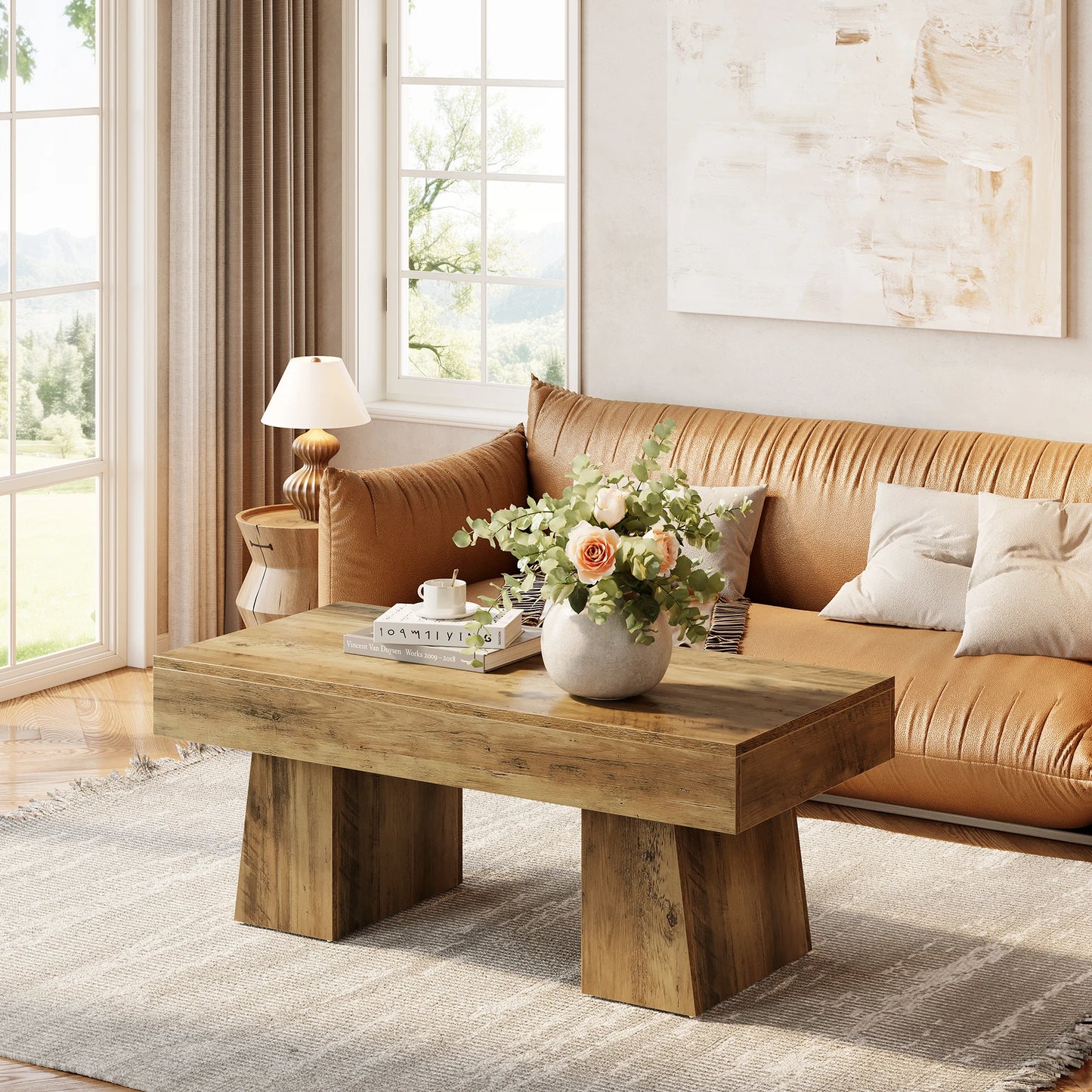 Tribesigns Vintage Coffee Table Modern Rustic Centerpiece