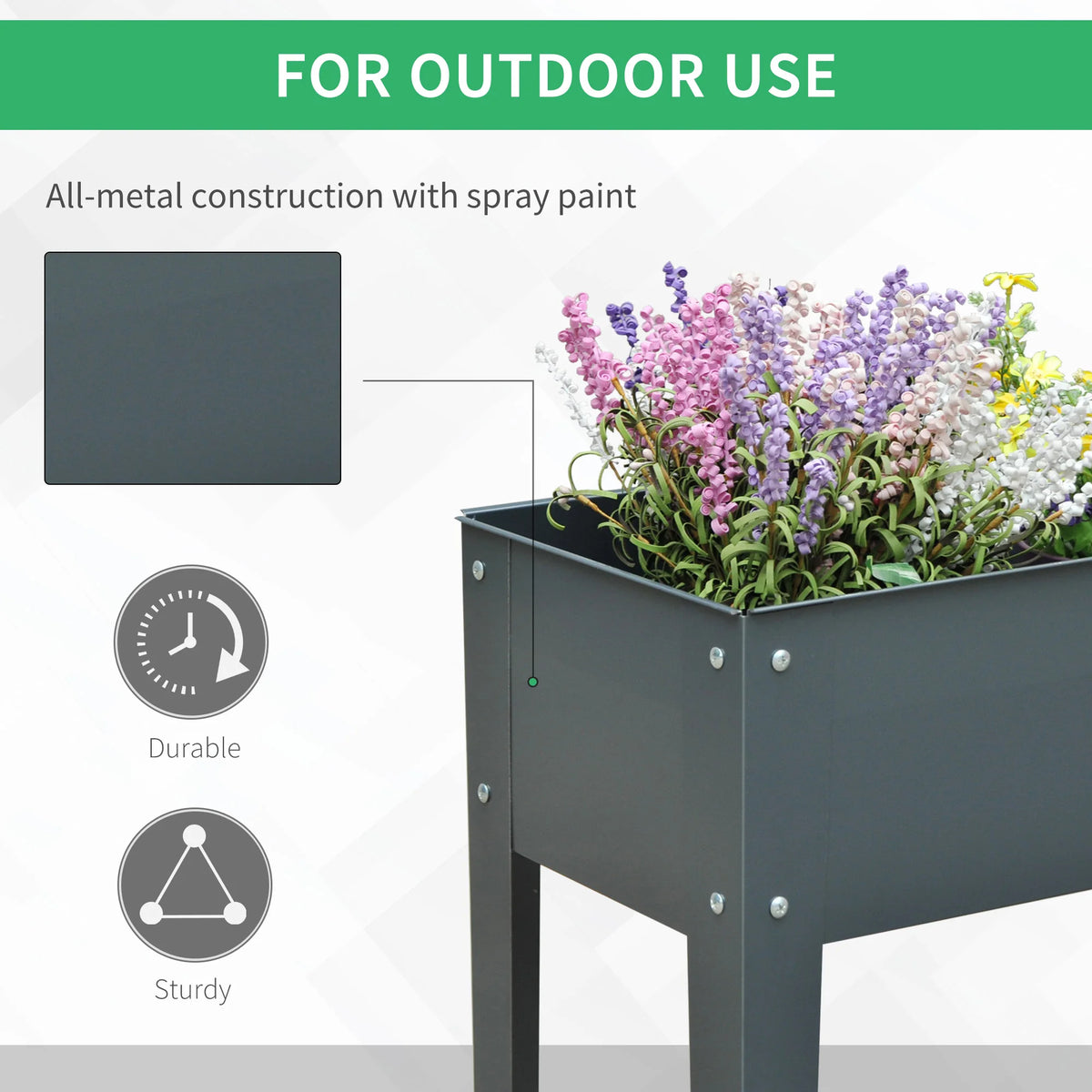 Outsunny Elevated Raised Garden Planter Box