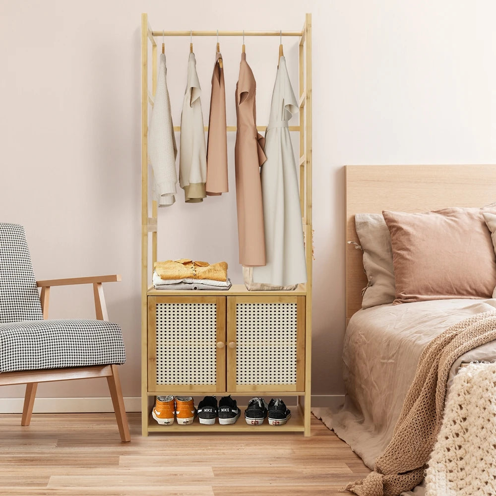Wisfor Free Standing Bamboo Clothes Rack And Coat Stand