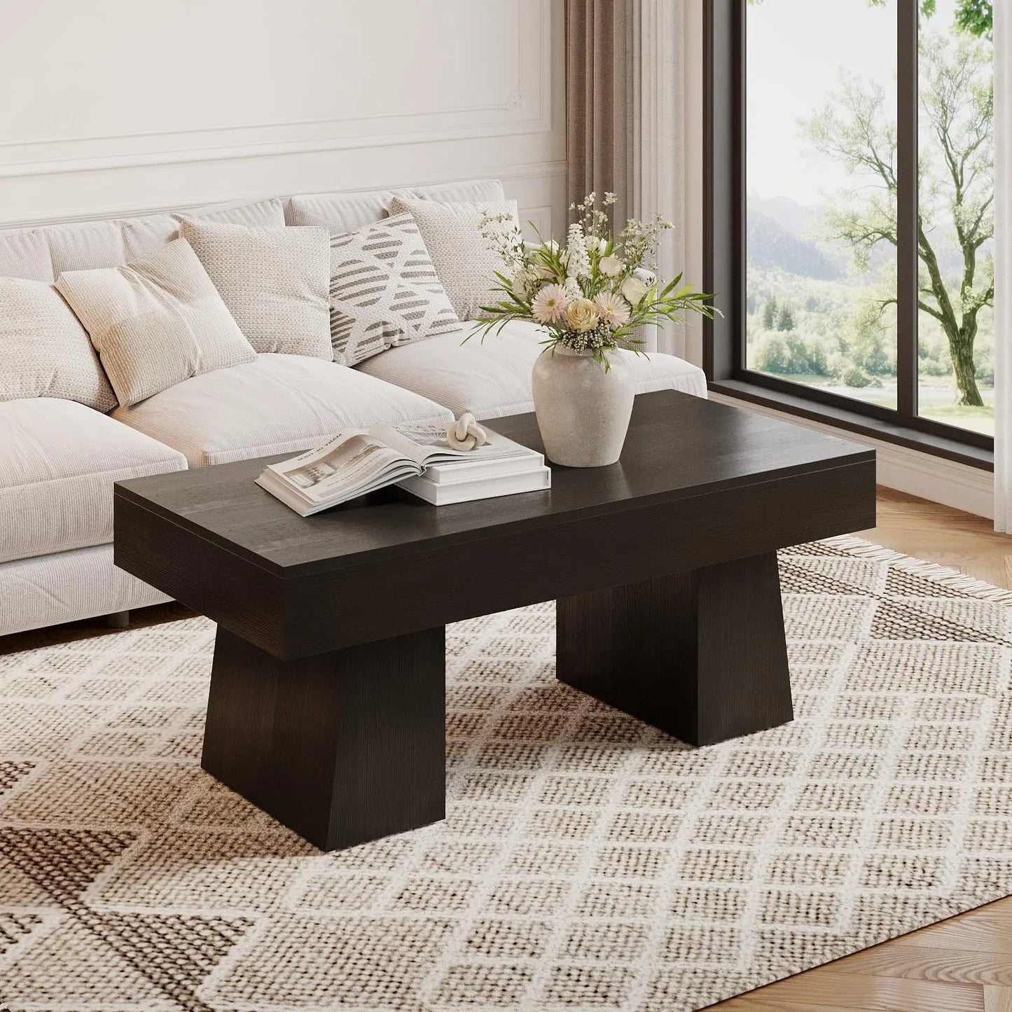 Tribesigns Vintage Coffee Table Modern Rustic Centerpiece