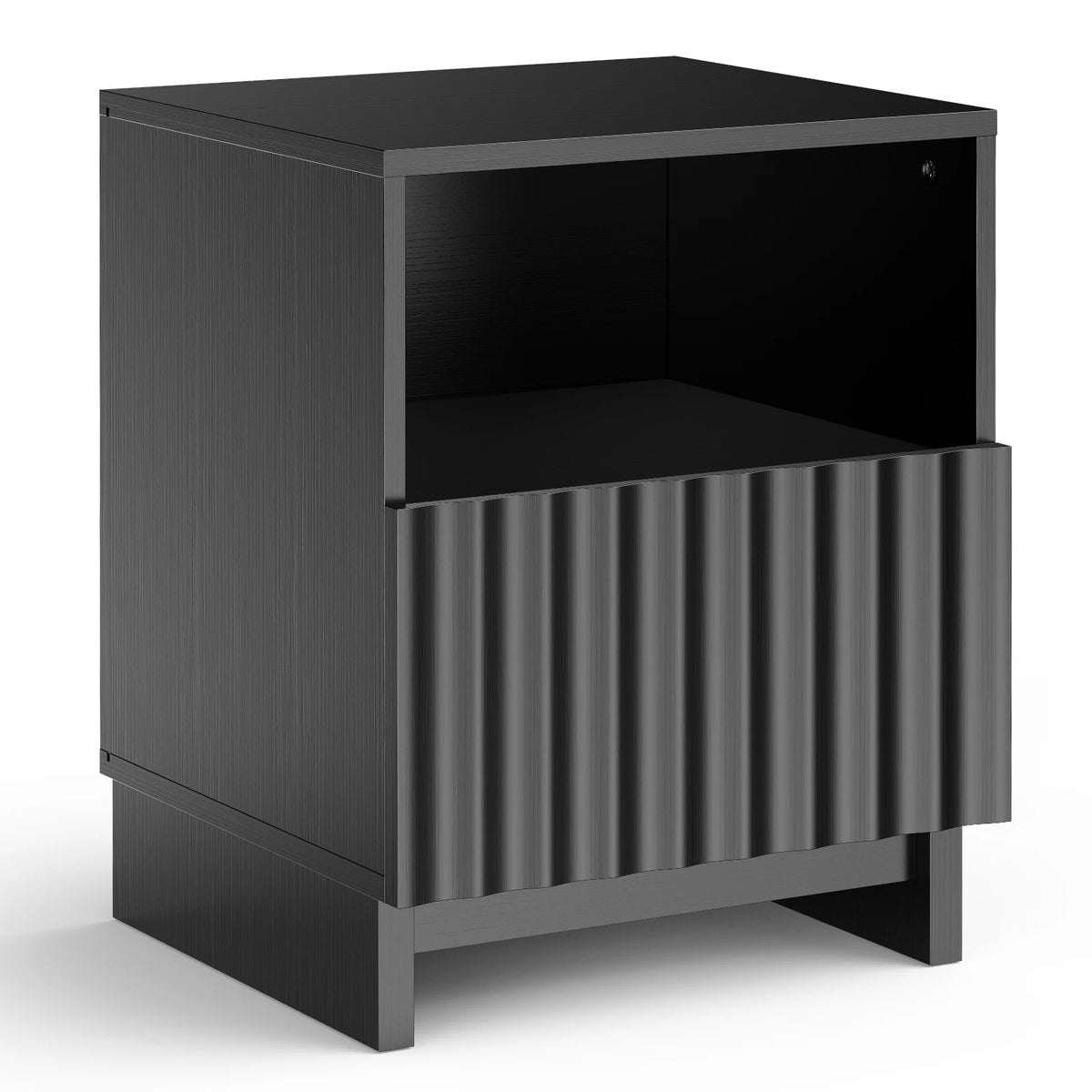 TinyNest Modern Fluted Nightstand With Storage