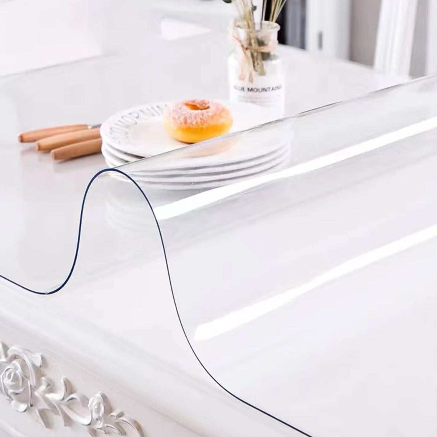 Transparent PVC Table Cloth Protector For Dining Tables
