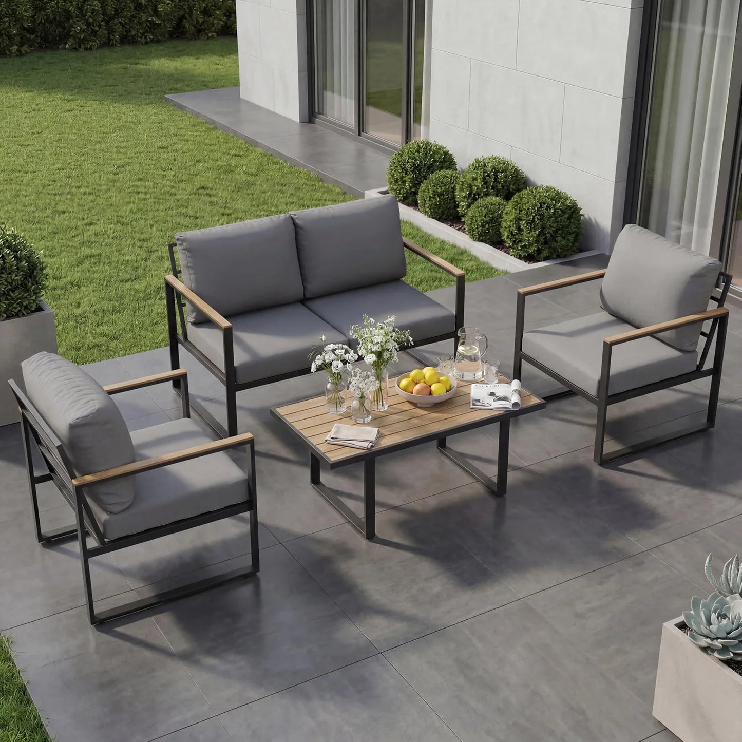 HobbyLane Modern Patio Furniture Set With Coffee Table