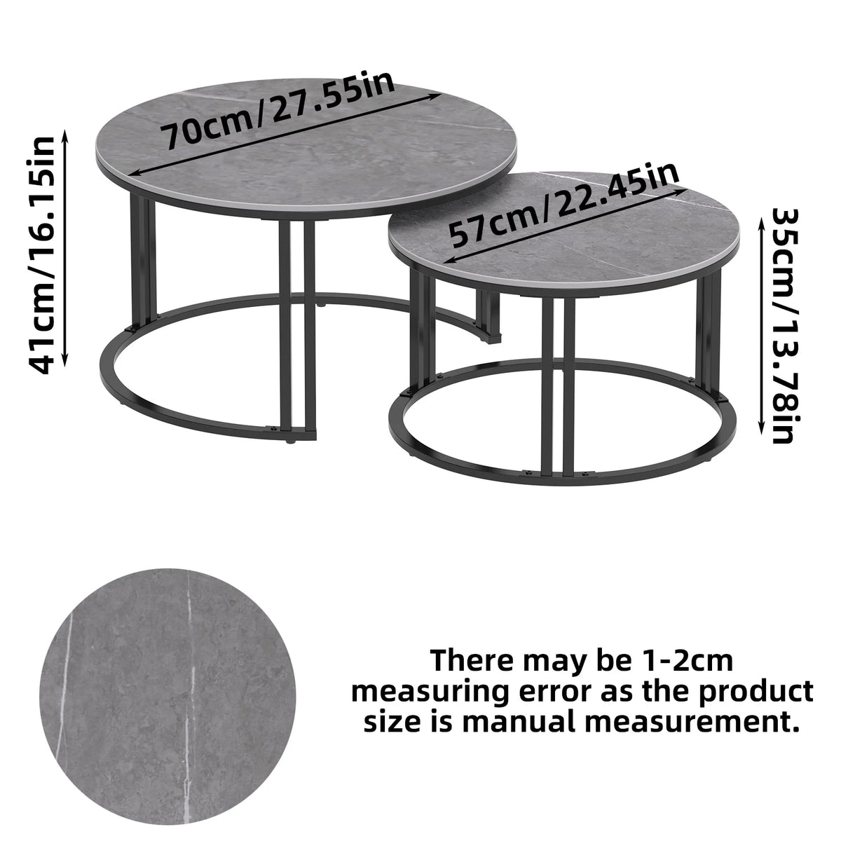 Wisfor Circle Nesting Coffee Tables Set Of 2