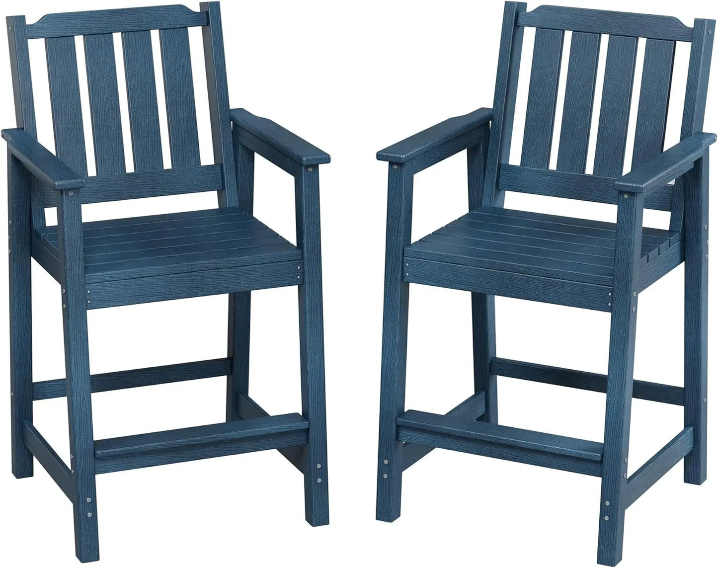 HiMISS All Weather HDPE Bar Height Chair Set Two Pack