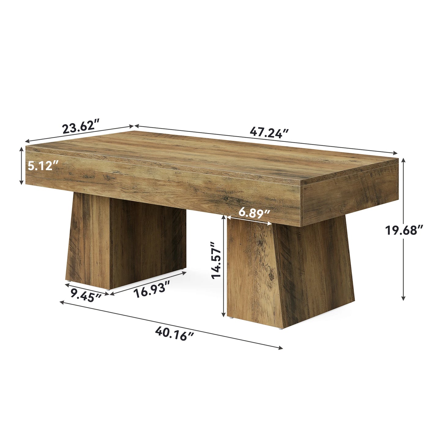 Tribesigns Vintage Coffee Table Modern Rustic Centerpiece