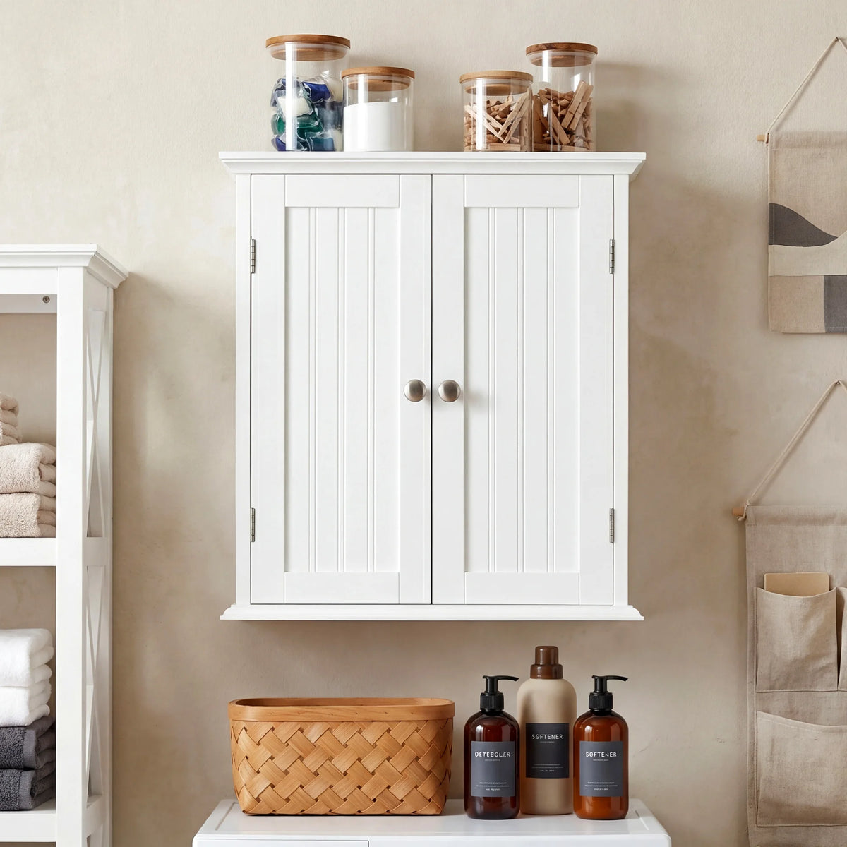 JHK Wall Mounted Cabinet With Two Doors For Living Room