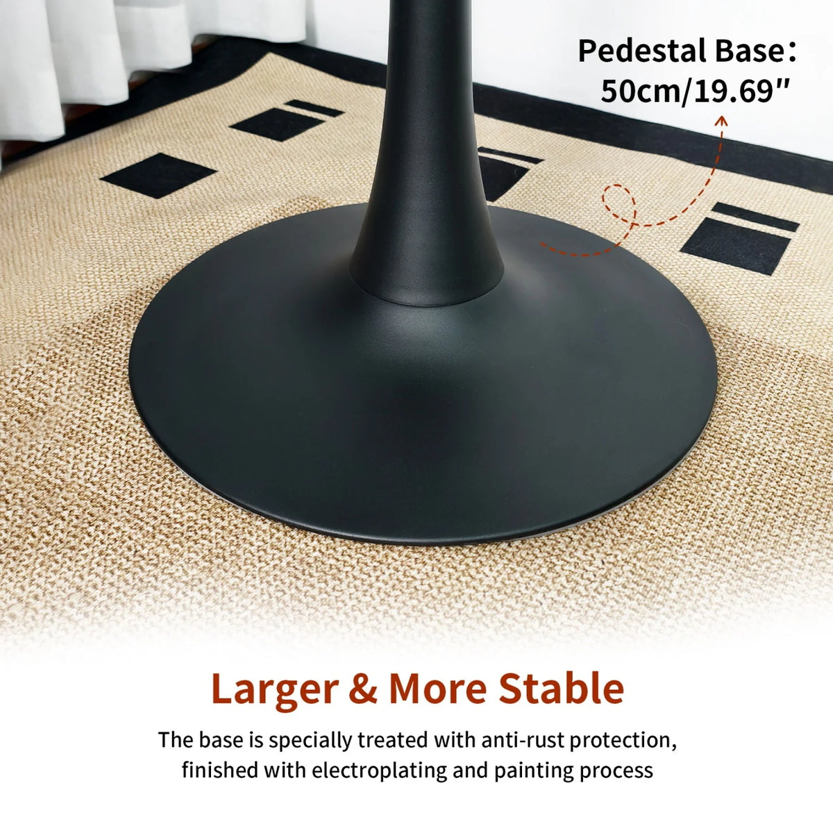 77cm Round Dining Table for 2-3 People Sintered Stone-top Stable Base Coffee Table Circle Kitchen Tables Chairs No Included