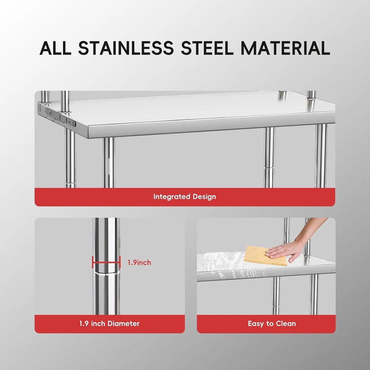 Garvee Multifunctional Stainless Steel Kitchen Workbench