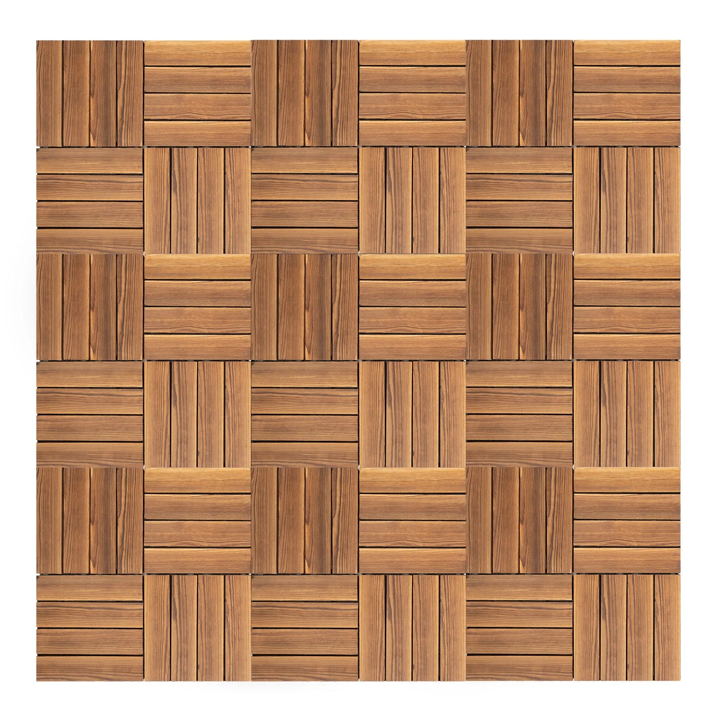 Interlocking Camphor Pine Wood Deck Patio Tiles