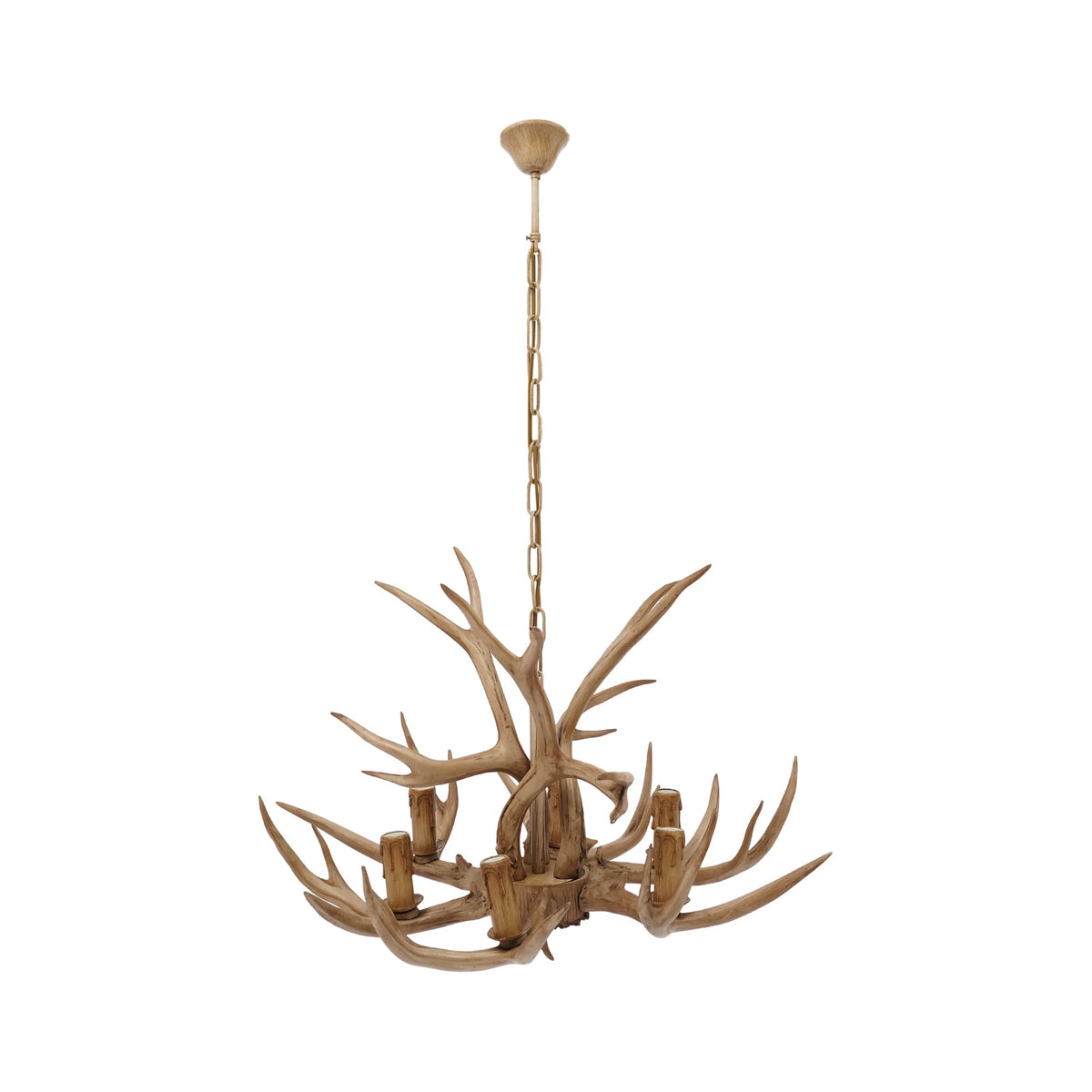 Resin Deer Antler Ceiling Light Chandelier 6 Lights